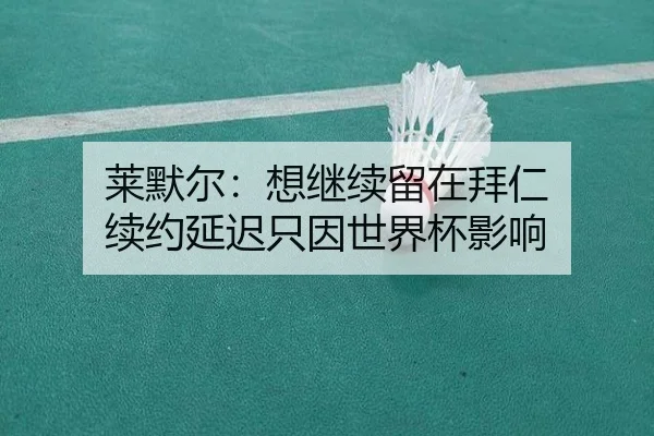 莱默尔：想继续留在拜仁 续约延迟只因世界杯影响